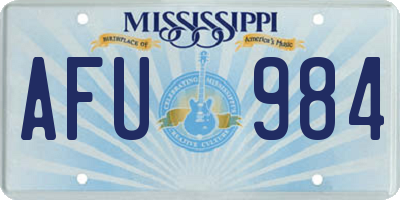 MS license plate AFU984