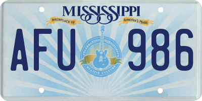 MS license plate AFU986