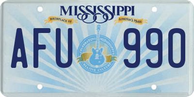MS license plate AFU990