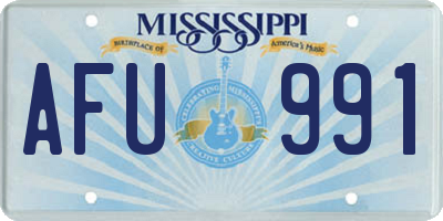 MS license plate AFU991