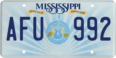 MS license plate AFU992