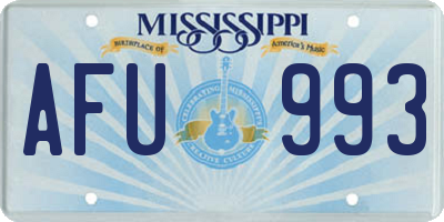 MS license plate AFU993