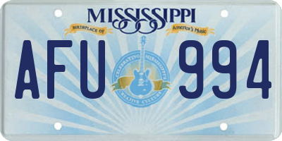 MS license plate AFU994
