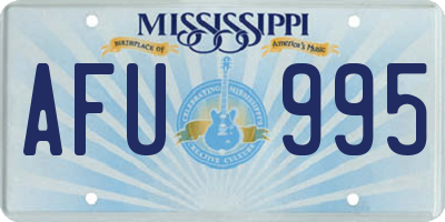 MS license plate AFU995