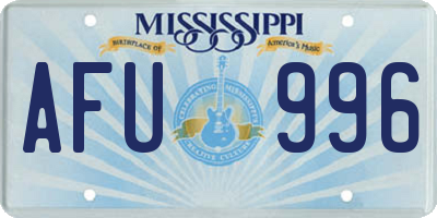 MS license plate AFU996