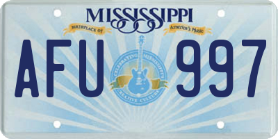 MS license plate AFU997