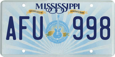 MS license plate AFU998