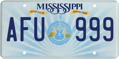 MS license plate AFU999