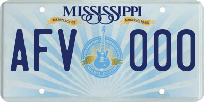 MS license plate AFV000