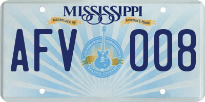 MS license plate AFV008