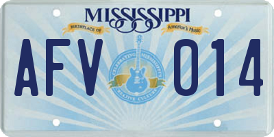MS license plate AFV014