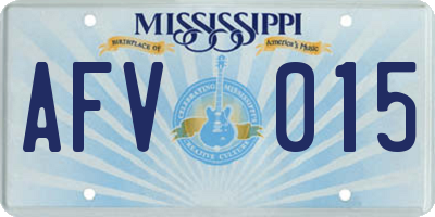 MS license plate AFV015