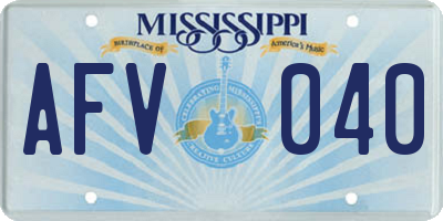 MS license plate AFV040