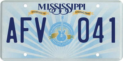 MS license plate AFV041