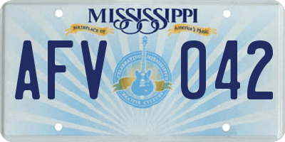 MS license plate AFV042