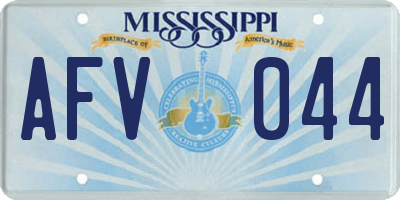 MS license plate AFV044