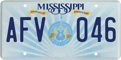 MS license plate AFV046