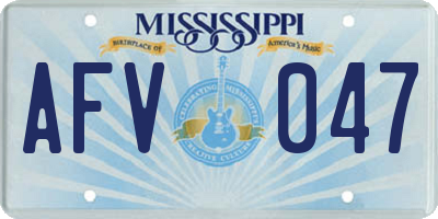 MS license plate AFV047