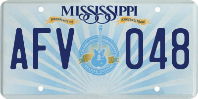 MS license plate AFV048
