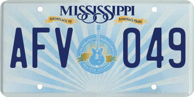 MS license plate AFV049