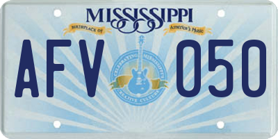 MS license plate AFV050