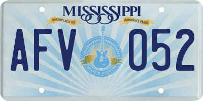 MS license plate AFV052