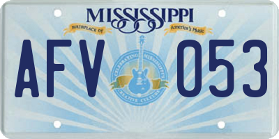 MS license plate AFV053