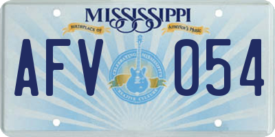 MS license plate AFV054