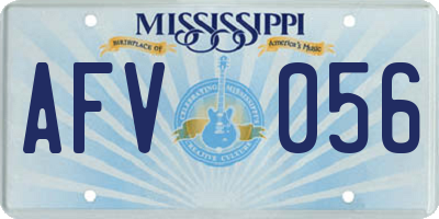MS license plate AFV056