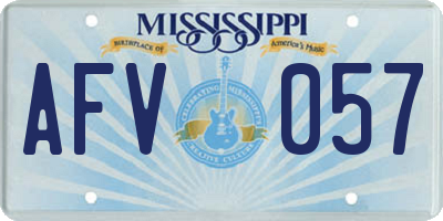 MS license plate AFV057