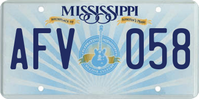MS license plate AFV058