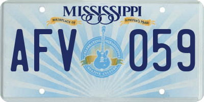 MS license plate AFV059