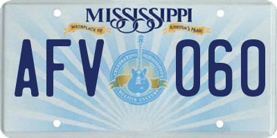 MS license plate AFV060