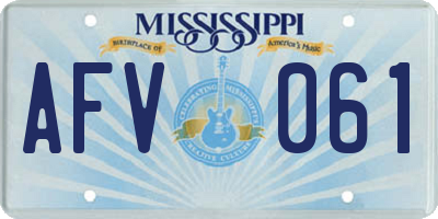 MS license plate AFV061