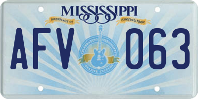 MS license plate AFV063