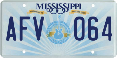 MS license plate AFV064