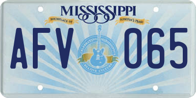 MS license plate AFV065
