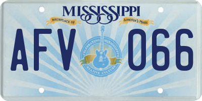 MS license plate AFV066
