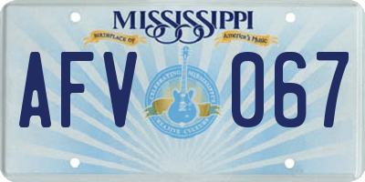 MS license plate AFV067