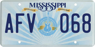 MS license plate AFV068