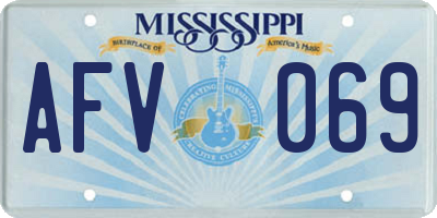 MS license plate AFV069