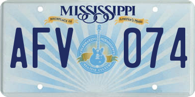 MS license plate AFV074
