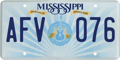 MS license plate AFV076