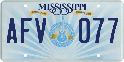 MS license plate AFV077