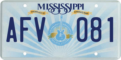 MS license plate AFV081