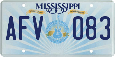 MS license plate AFV083