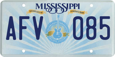 MS license plate AFV085