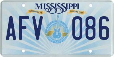 MS license plate AFV086