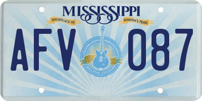 MS license plate AFV087