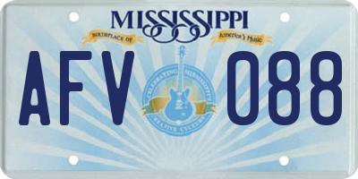 MS license plate AFV088